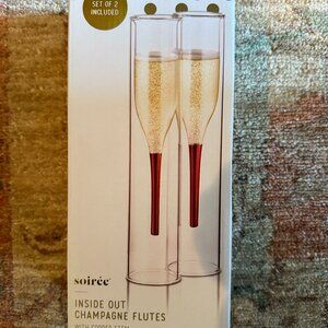 Double Fluted Champagne Glasses NEW